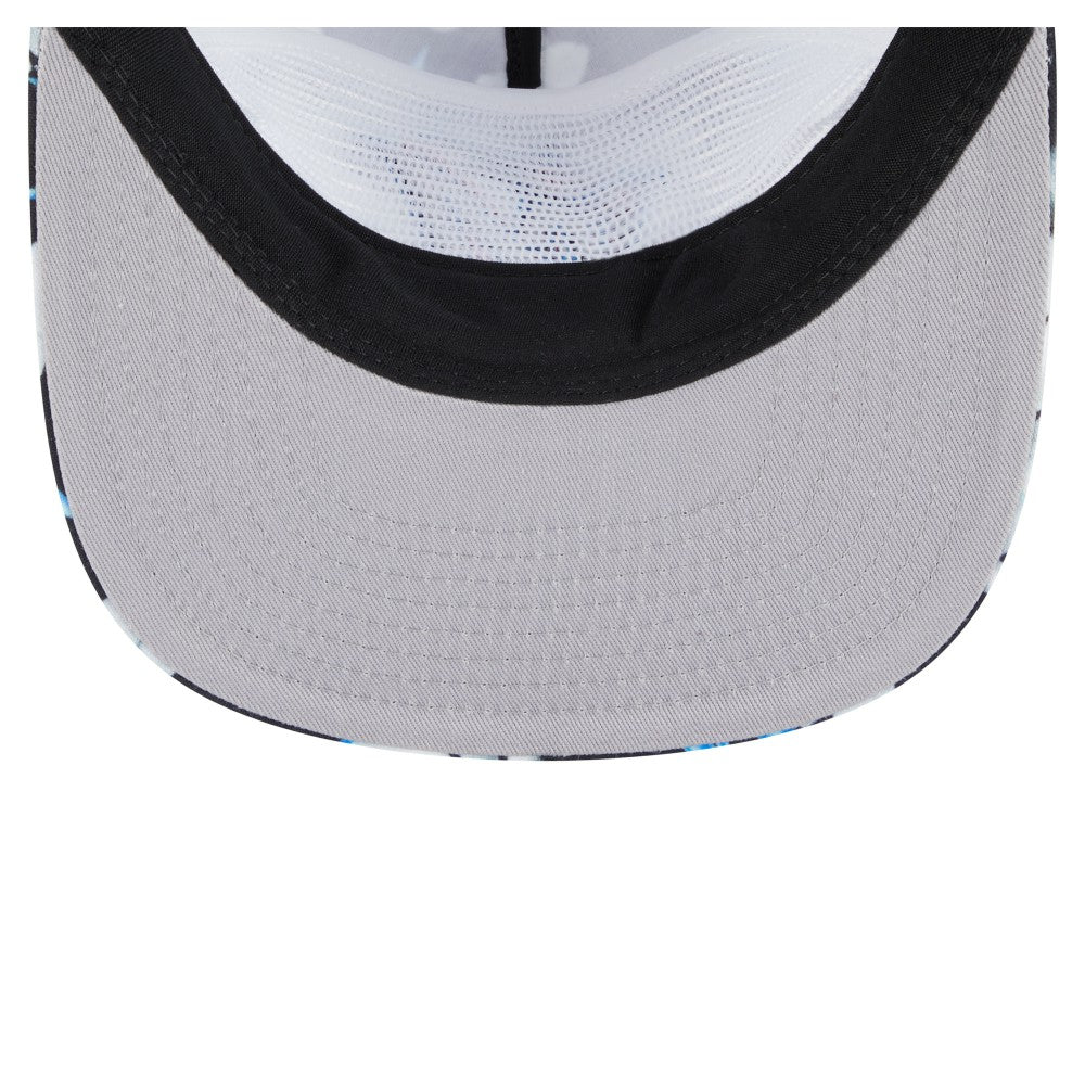 Miami Marlins New Era Adventure Pattern Golfer Trucker Snapback Hat - Black Hats