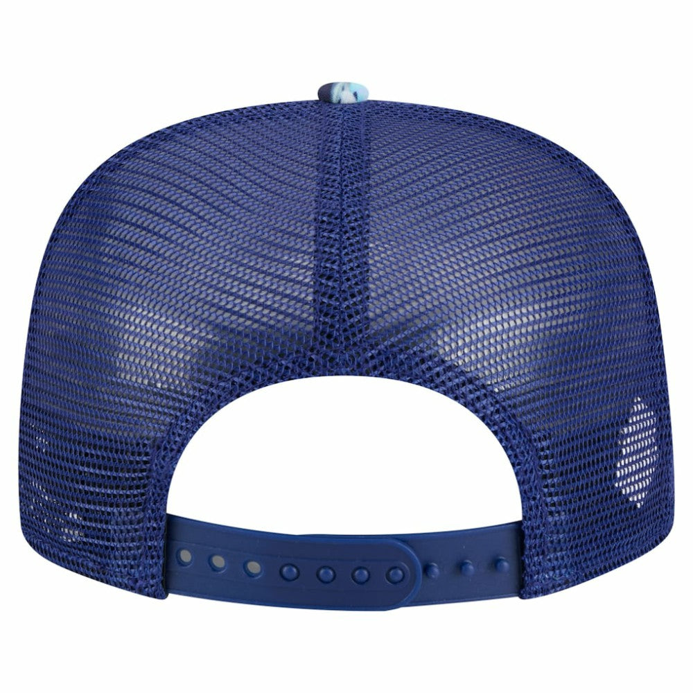 Texas Rangers New Era Adventure Pattern Golfer Trucker Snapback Hat - Royal Hats