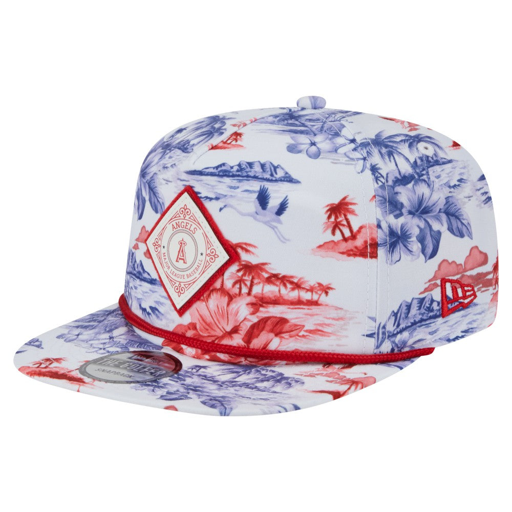 Los Angeles Angels New Era Printed Island Golfer Snapback Hat - White Hats