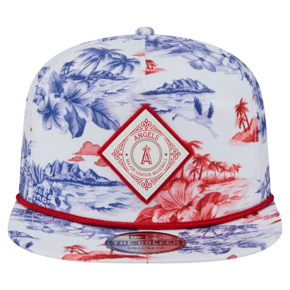 Los Angeles Angels New Era Printed Island Golfer Snapback Hat - White Hats