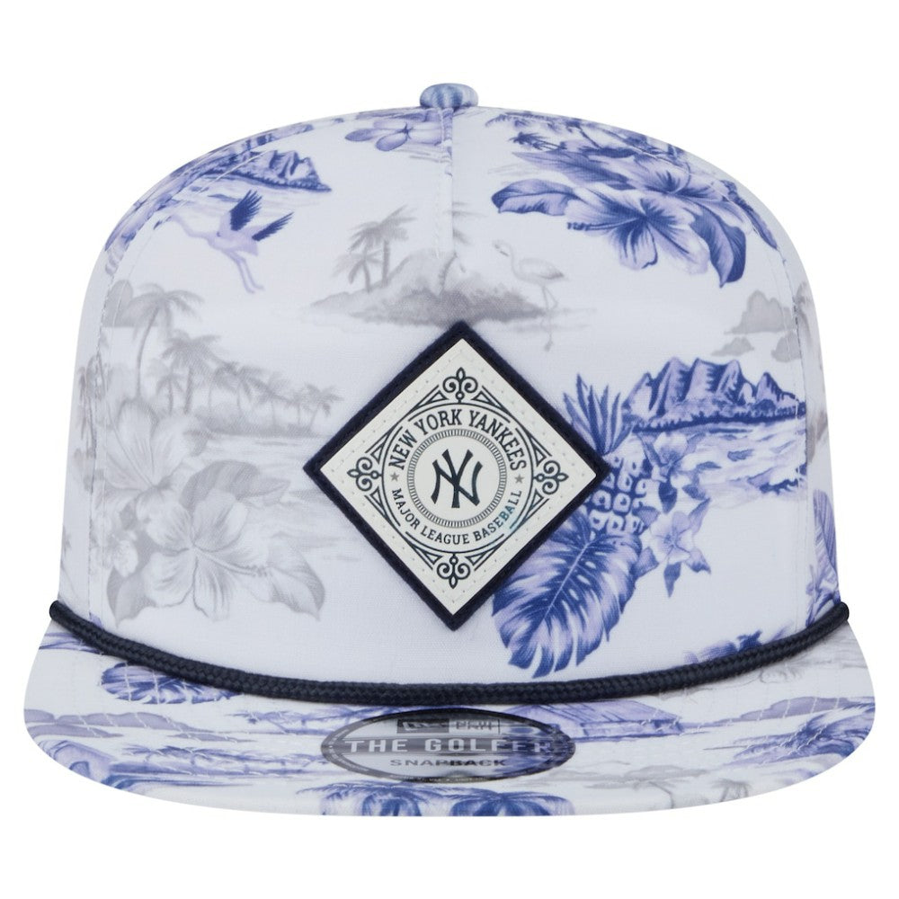 New York Yankees New Era Printed Island Golfer Snapback Hat - White Hats