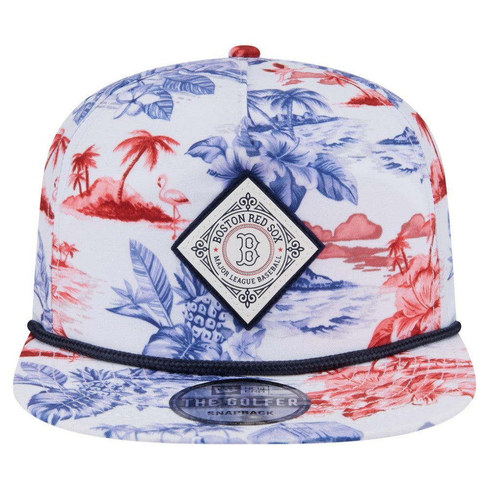 Boston Red Sox New Era Printed Island Golfer Snapback Hat - White Hats