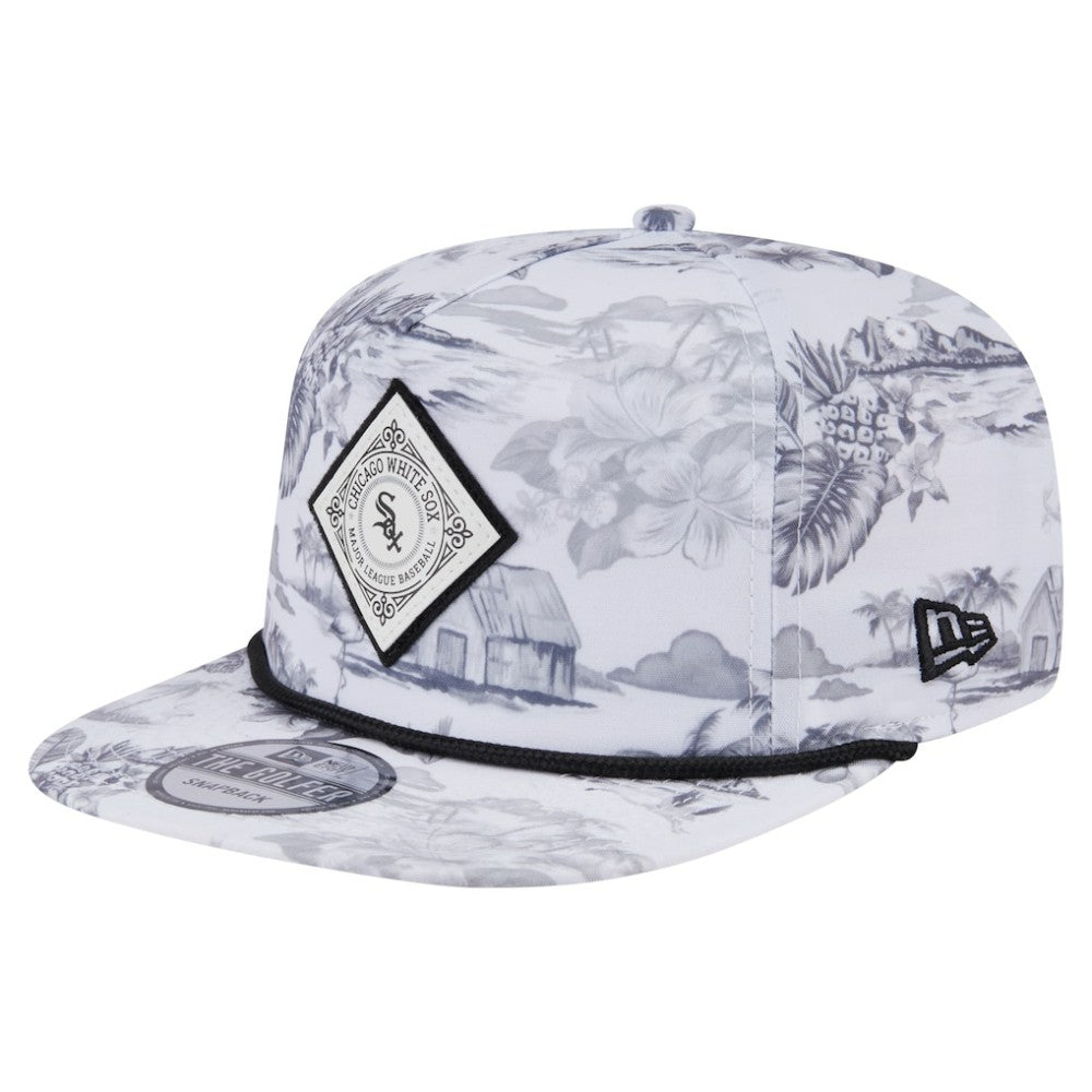 Chicago White Sox New Era Printed Island Golfer Snapback Hat - White Hats