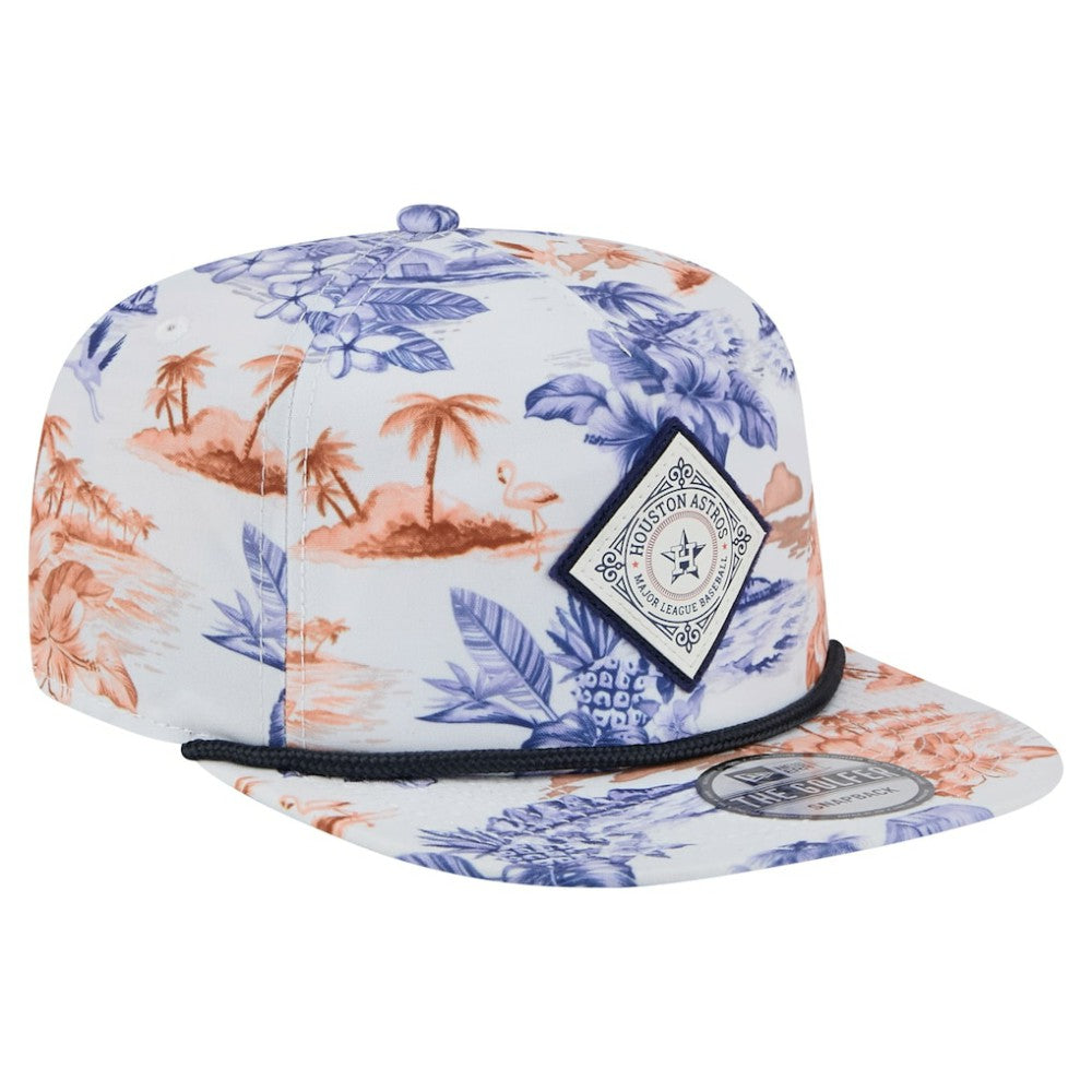 Houston Astros New Era Printed Island Golfer Snapback Hat - White Hats