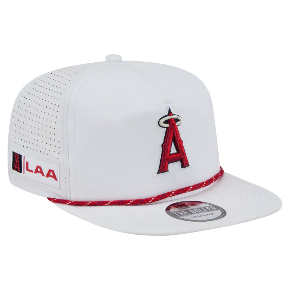 Los Angeles Angels New Era Perforated Golfer Snapback Hat - White Hats