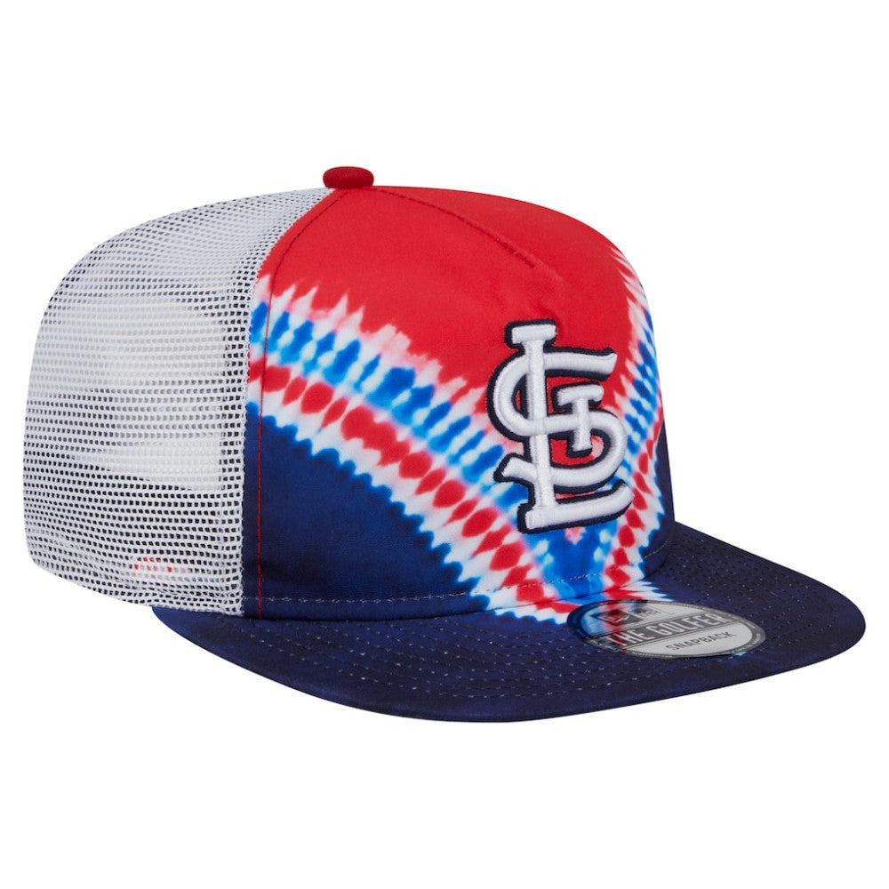 St. Louis Cardinals New Era Tie-Dye Golfer Trucker Adjustable Hat Hats
