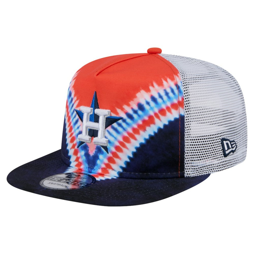 Houston Astros New Era Tie-Dye Golfer Trucker Adjustable Hat Hats