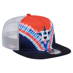 Houston Astros New Era Tie-Dye Golfer Trucker Adjustable Hat Hats