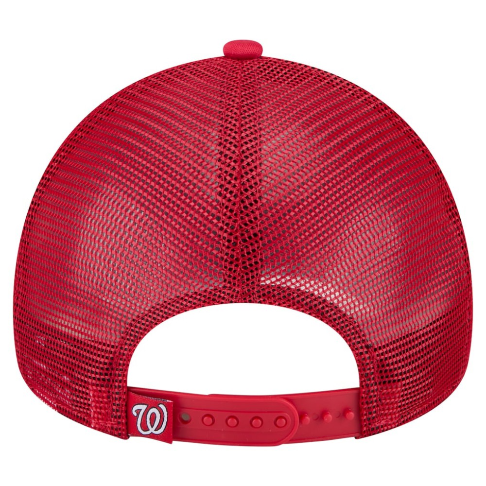 Washington Nationals New Era Distressed 9FORTY A-Frame Adjustable Trucker Hat - Red Hats