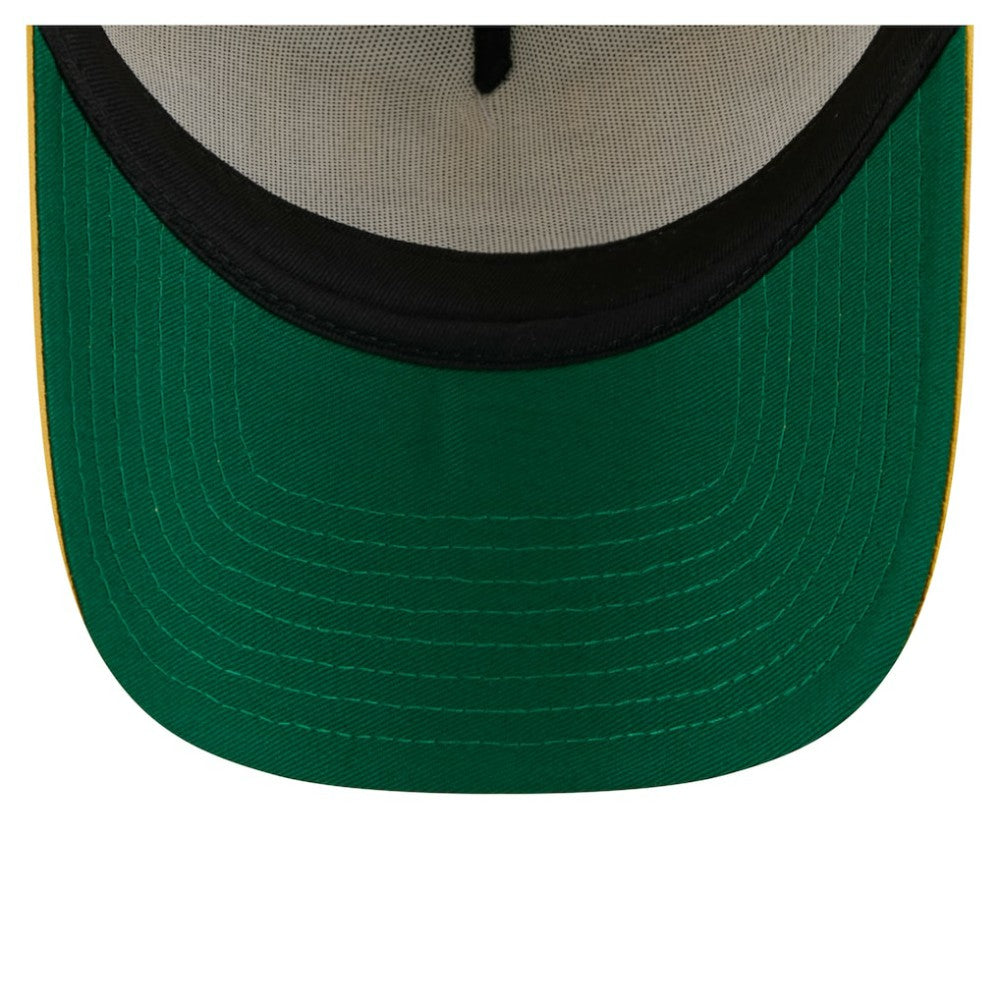 Pittsburgh Pirates New Era Distressed 9FORTY A-Frame Adjustable Trucker Hat - White/Gold Hats