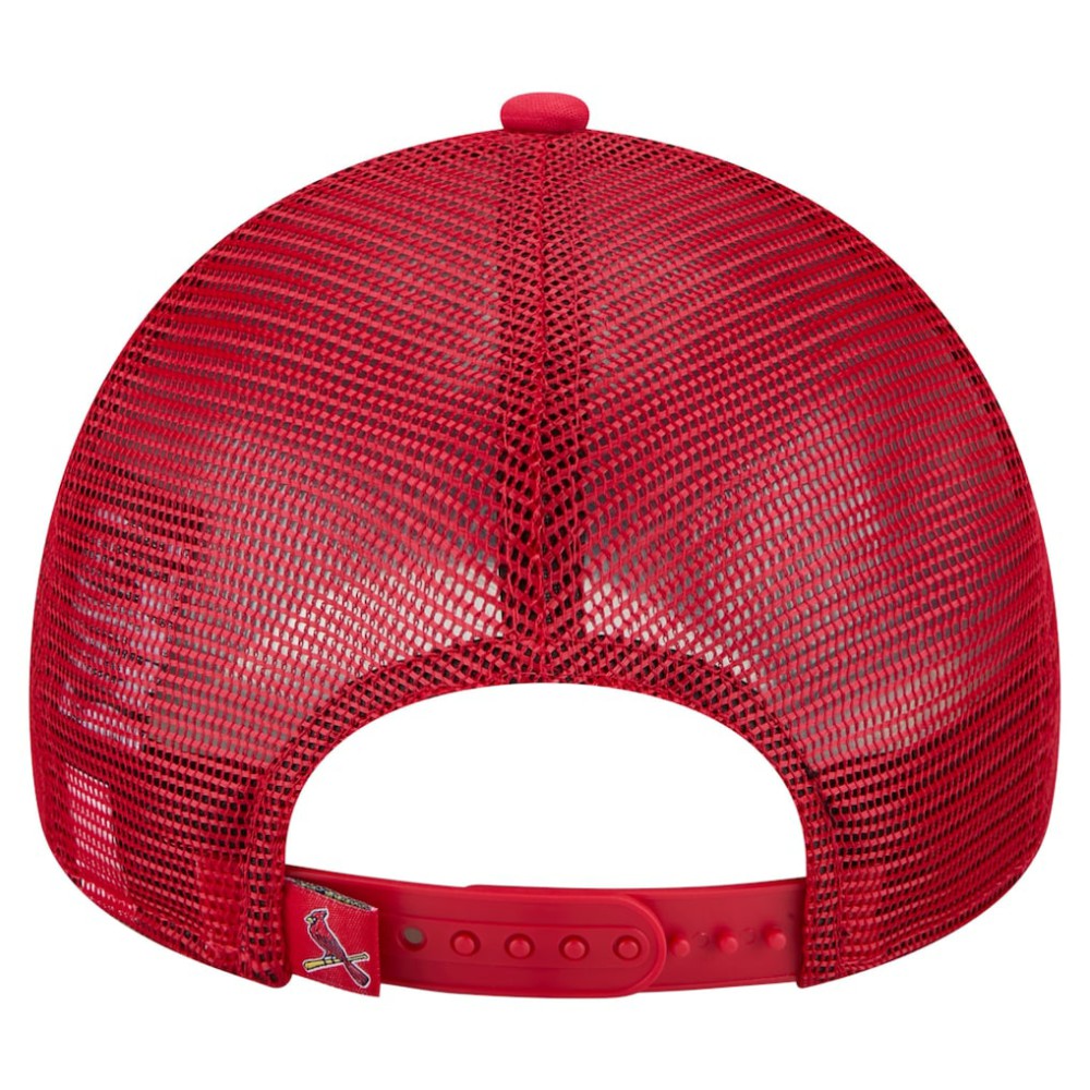 St. Louis Cardinals New Era Distressed 9FORTY A-Frame Adjustable Trucker Hat - White Hats