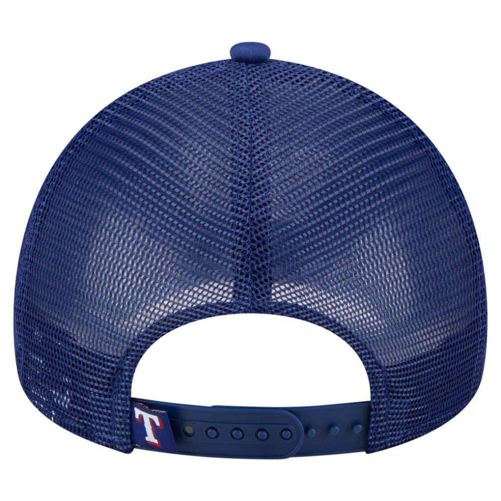 Texas Rangers New Era Trucker A-Frame 9FORTY Adjustable Hat - White/Royal Hats