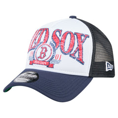 Boston Red Sox New Era Distressed 9FORTY A-Frame Adjustable Trucker Hat - Navy Hats