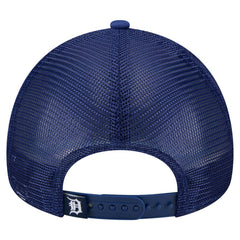 Detroit Tigers New Era Distressed 9FORTY A-Frame Adjustable Trucker Hat - White/Navy Hats