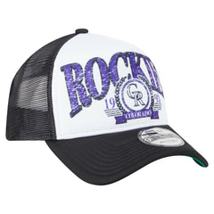 Colorado Rockies New Era Distressed 9FORTY A-Frame Adjustable Trucker Hat - Black Hats
