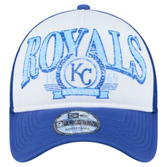 Kansas City Royals New Era Distressed 9FORTY A-Frame Adjustable Trucker Hat - Royal Hats