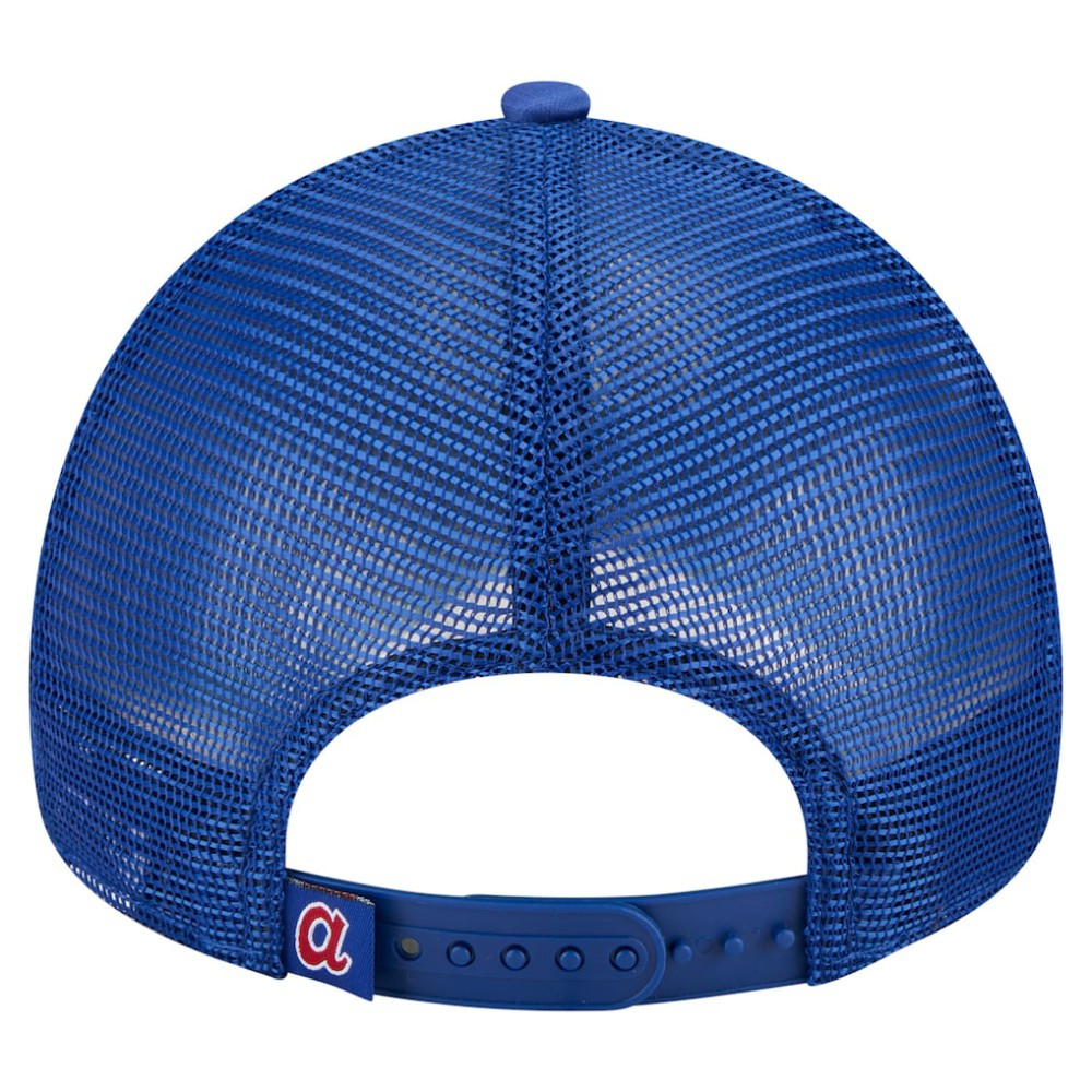 Atlanta Braves New Era Trucker A-Frame 9FORTY Adjustable Hat - White/Royal Hats
