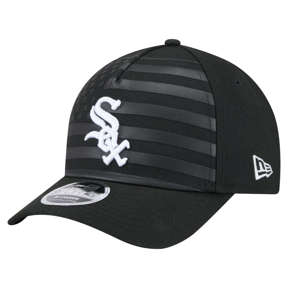 Chicago White Sox New Era American Flag 9FORTY M-Crown A-Frame Adjustable Hat - Black Hats