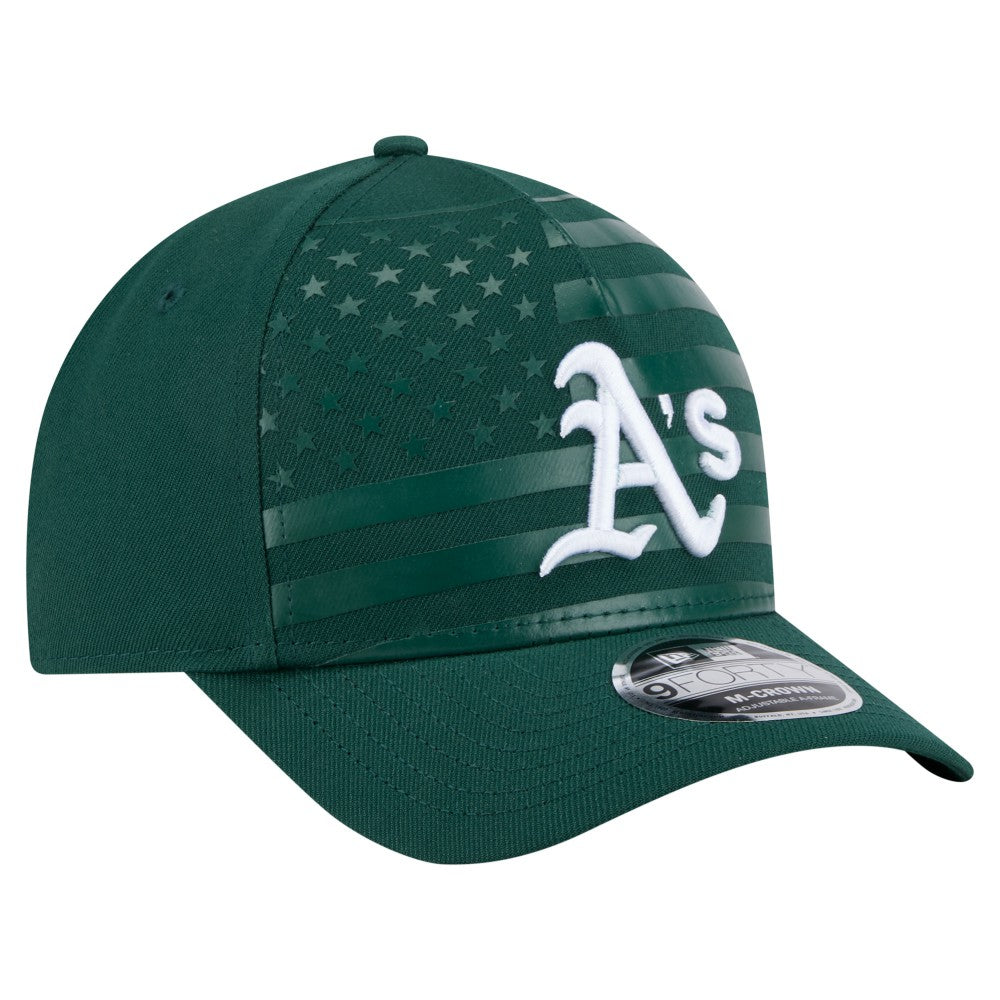 Athletics New Era American Flag 9FORTY M-Crown A-Frame Adjustable Hat - Green Hats