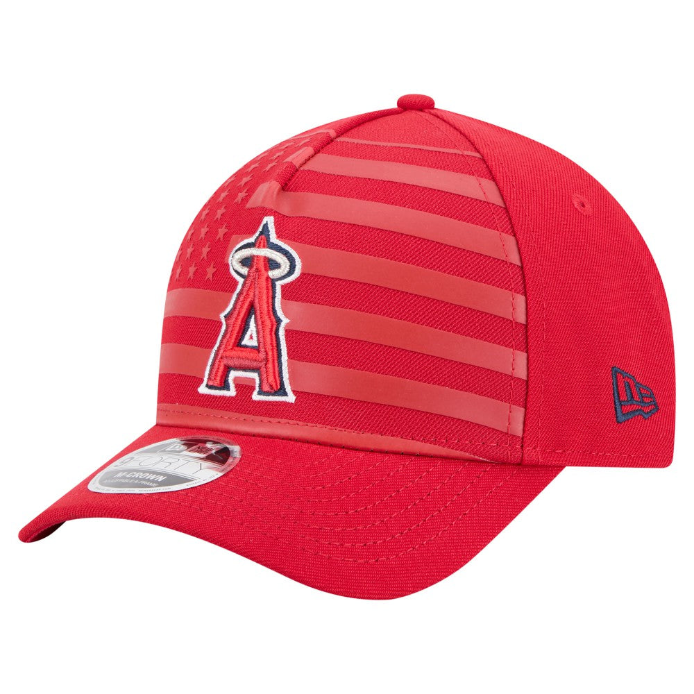 Los Angeles Angels New Era American Flag 9FORTY M-Crown A-Frame Adjustable Hat - Red Hats