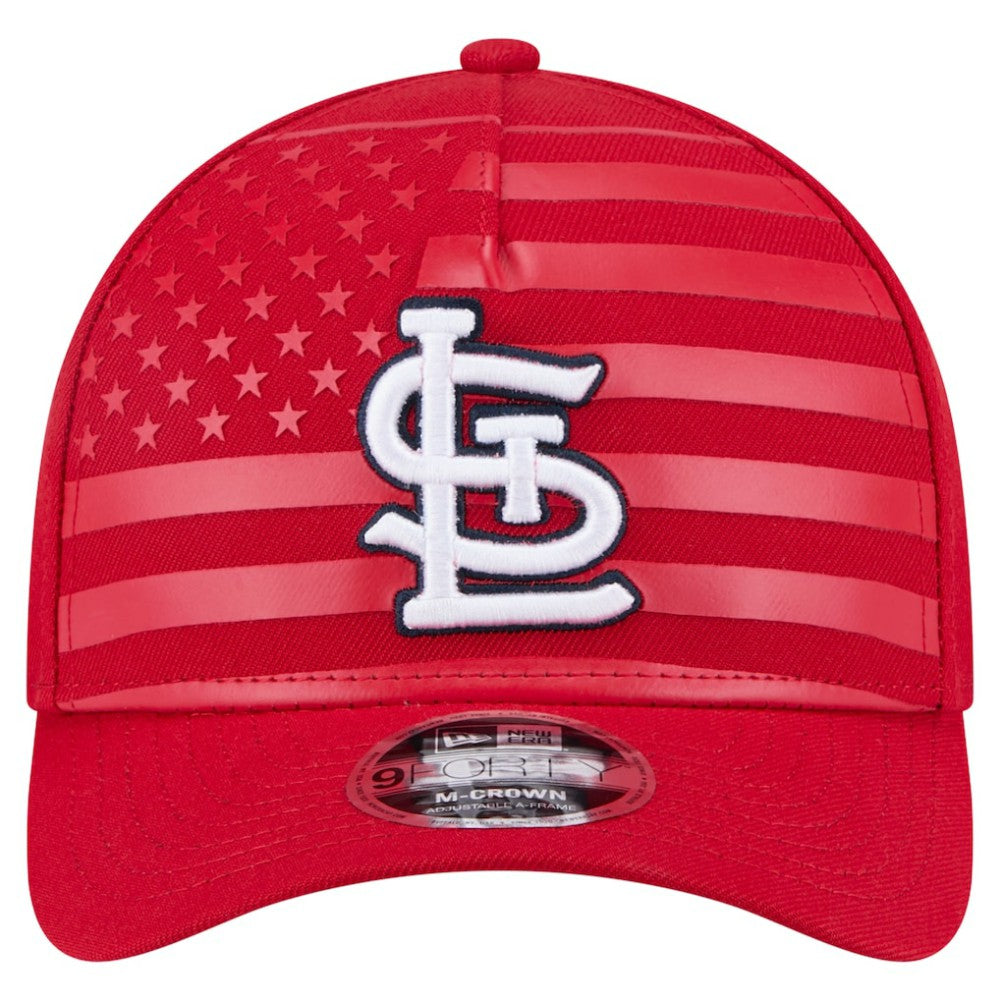 St. Louis Cardinals New Era American Flag 9FORTY M-Crown A-Frame Adjustable Hat - Red Hats