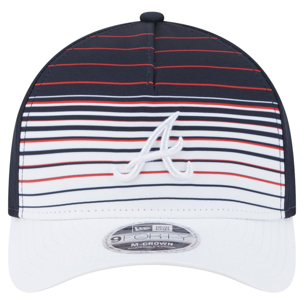 Atlanta Braves New Era Gradient 9FORTY M-Crown Adjustable Hat - Navy Hats