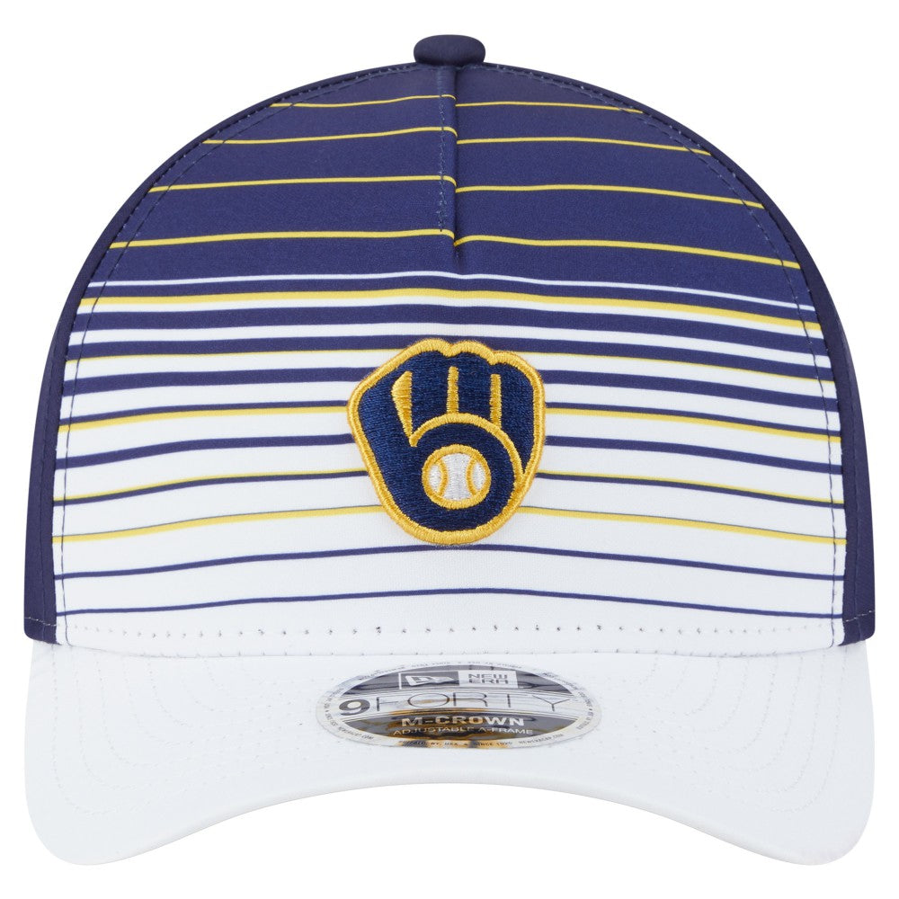 Milwaukee Brewers New Era Gradient 9FORTY M-Crown Adjustable Hat - Navy Hats