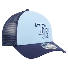 Tampa Bay Rays New Era 2-Tone Color Pack 9FORTY M-Crown A-Frame Adjustable Hat - Light Blue/Navy Hats