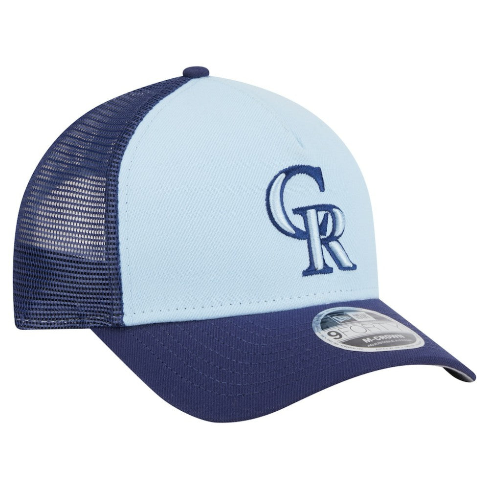 Colorado Rockies New Era 2-Tone Color Pack 9FORTY M-Crown A-Frame Adjustable Hat - Light Blue/Navy Hats