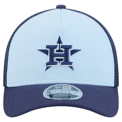 Houston Astros New Era 2-Tone Color Pack 9FORTY M-Crown A-Frame Adjustable Hat - Light Blue/Navy Hats