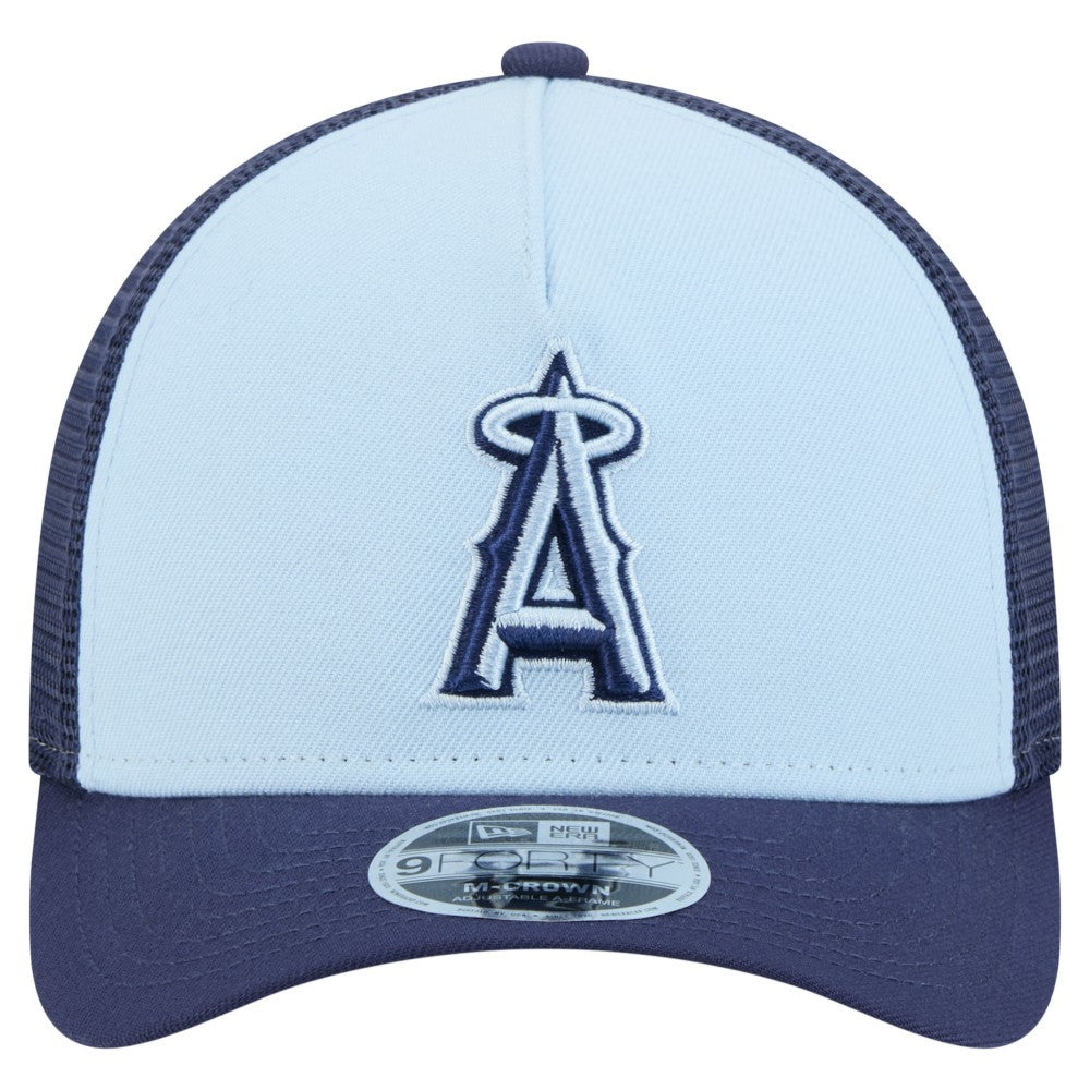 Los Angeles Angels New Era 2-Tone Color Pack 9FORTY M-Crown A-Frame Adjustable Hat - Light Blue/Navy Hats