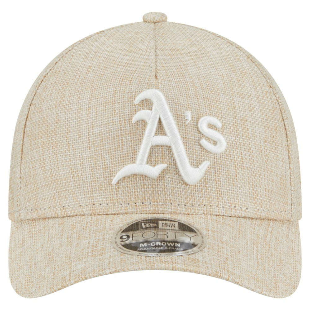 Athletics New Era Cotton Weave M-Crown A-Frame 9FORTY Adjustable Hat - Beige Hats