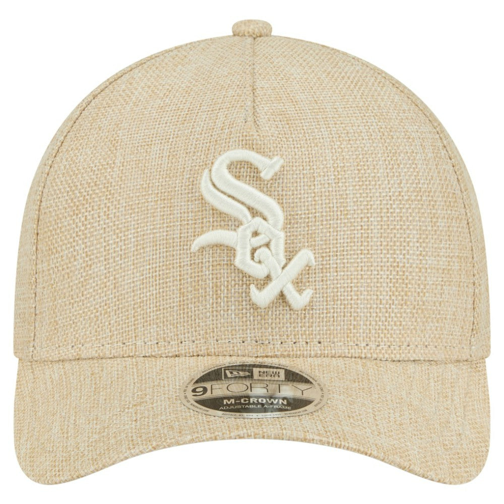 Chicago White Sox New Era Cotton Weave M-Crown A-Frame 9FORTY Adjustable Hat - Beige Hats