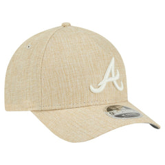 Atlanta Braves New Era Cotton Weave M-Crown A-Frame 9FORTY Adjustable Hat - Beige Hats