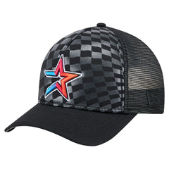 Houston Astros New Era Gradient 9FORTY A-Frame M-Crown Trucker Adjustable Hat - Black Hats
