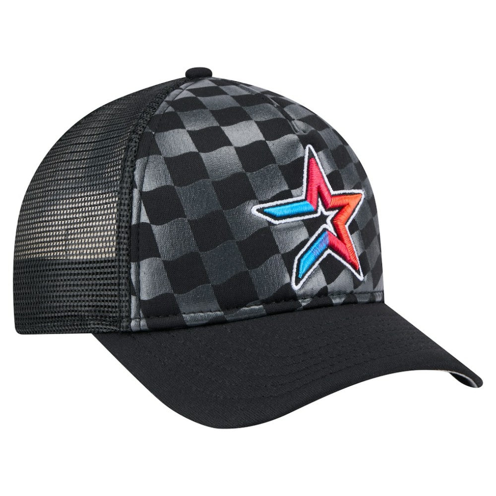 Houston Astros New Era Gradient 9FORTY A-Frame M-Crown Trucker Adjustable Hat - Black Hats