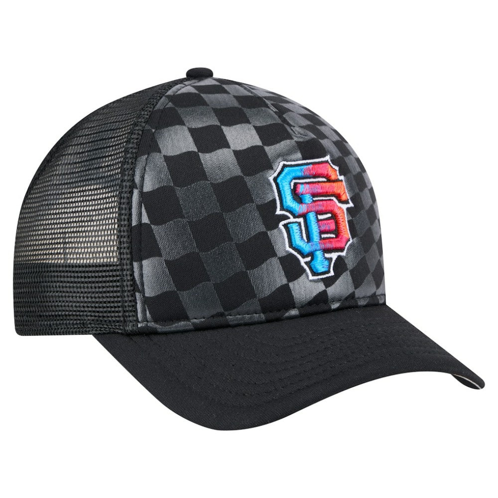 San Francisco Giants New Era Gradient 9FORTY A-Frame M-Crown Trucker Adjustable Hat - Black Hats