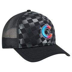 Chicago Cubs New Era Gradient 9FORTY A-Frame M-Crown Trucker Adjustable Hat - Black Hats