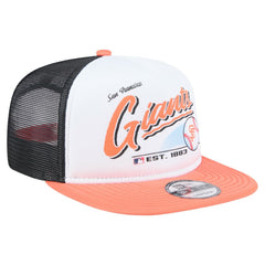 San Francisco Giants New Era Retro Script Trucker 9FIFTY Snapback Hat - White/Orange Hats