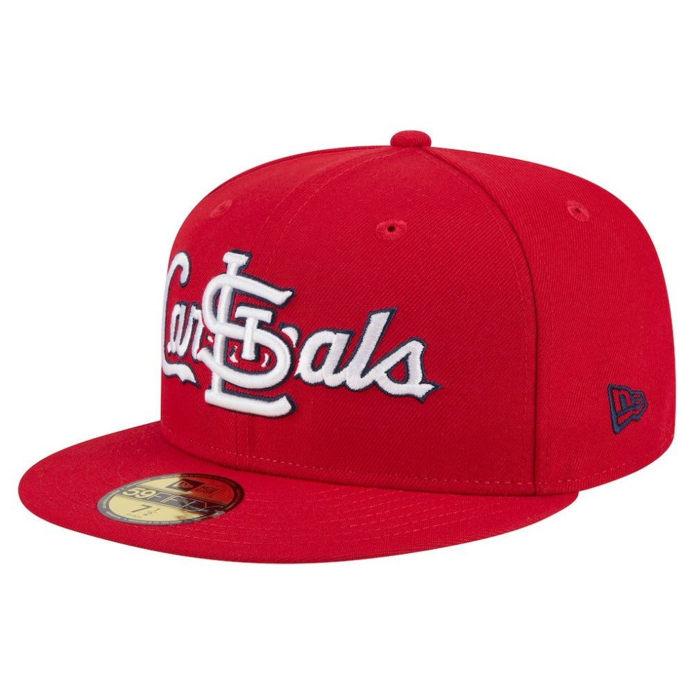 St. Louis Cardinals New Era Overlap 59FIFTY Fitted Hat - Red Hats