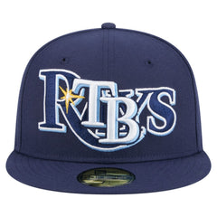 Tampa Bay Rays New Era Overlap 59FIFTY Fitted Hat - Navy Hats