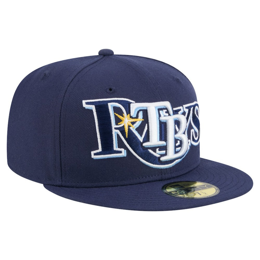 Tampa Bay Rays New Era Overlap 59FIFTY Fitted Hat - Navy Hats