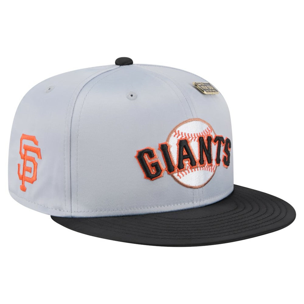 San Francisco Giants New Era Satin 59FIFTY Fitted Hat - Gray/Black Hats