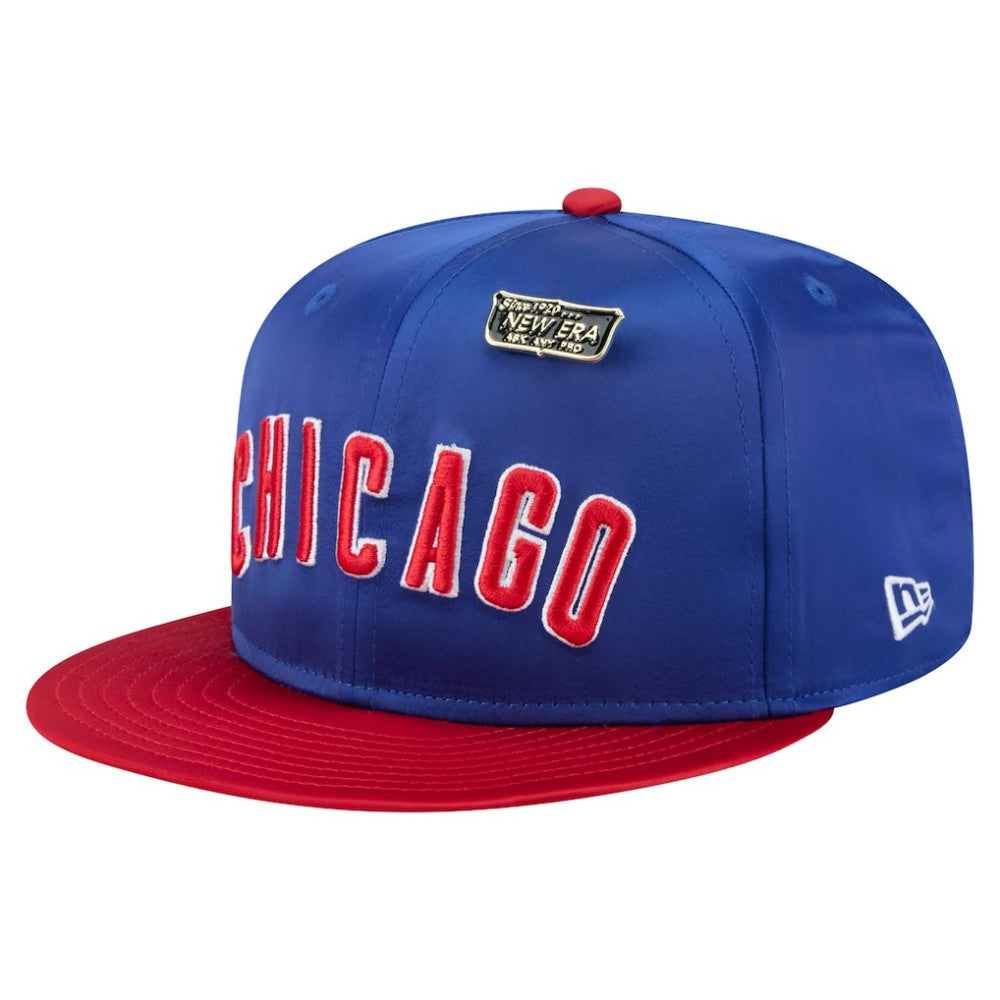 Chicago Cubs New Era Satin 59FIFTY Fitted Hat - Royal/Red Hats