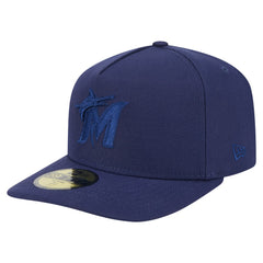 Miami Marlins New Era Color Pack A-Frame 59FIFTY Fitted Hat - Navy Hats