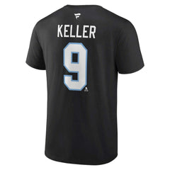 Clayton Keller Utah Mammoth Fanatics Authentic Stack Name & Number T-Shirt - Black | US 201926616