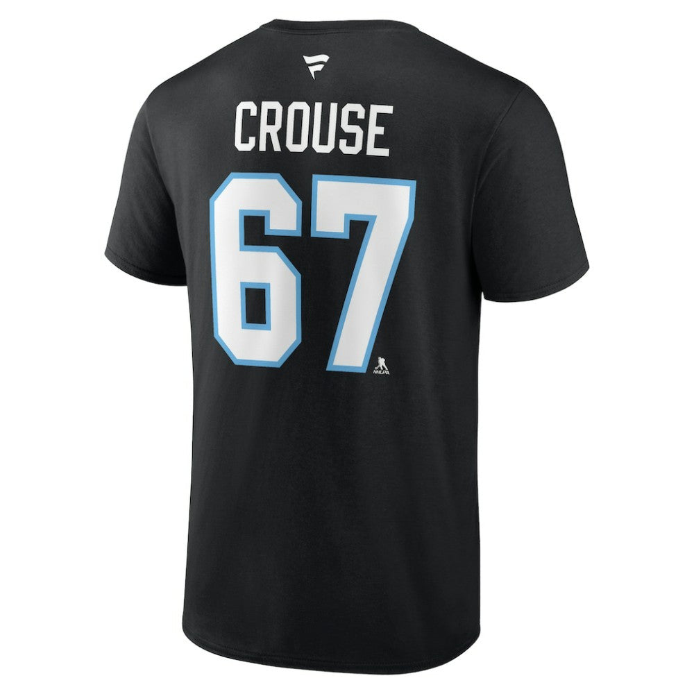 Lawson Crouse Utah Mammoth Fanatics Authentic Stack Name & Number T-Shirt - Black | US 201926617