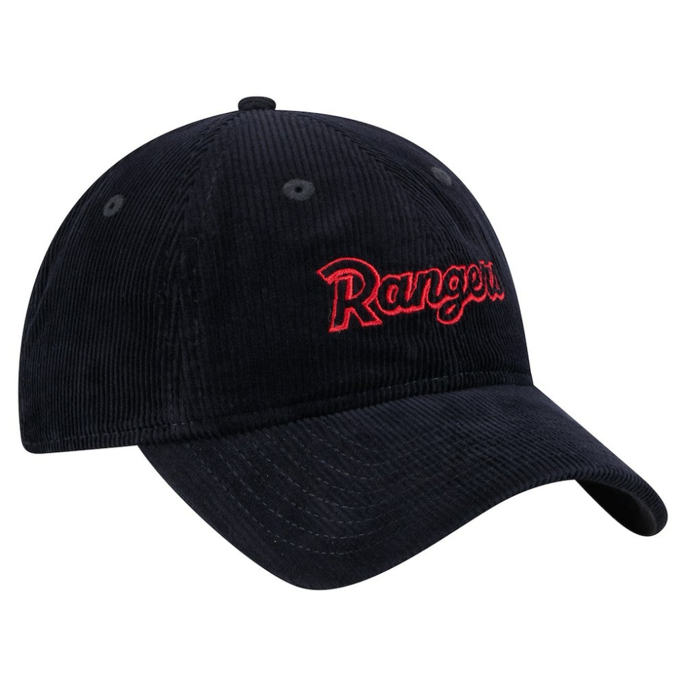 Texas Rangers New Era Women's Corduroy 9TWENTY Adjustable Hat - Dark Blue Hats