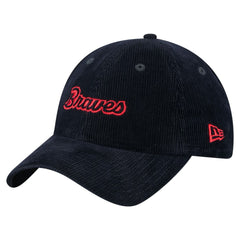 Atlanta Braves New Era Women's Corduroy 9TWENTY Adjustable Hat - Navy Hats