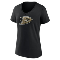 Anaheim Ducks Women's Secondary Logo V-Neck T-Shirt – Black | US 201927017